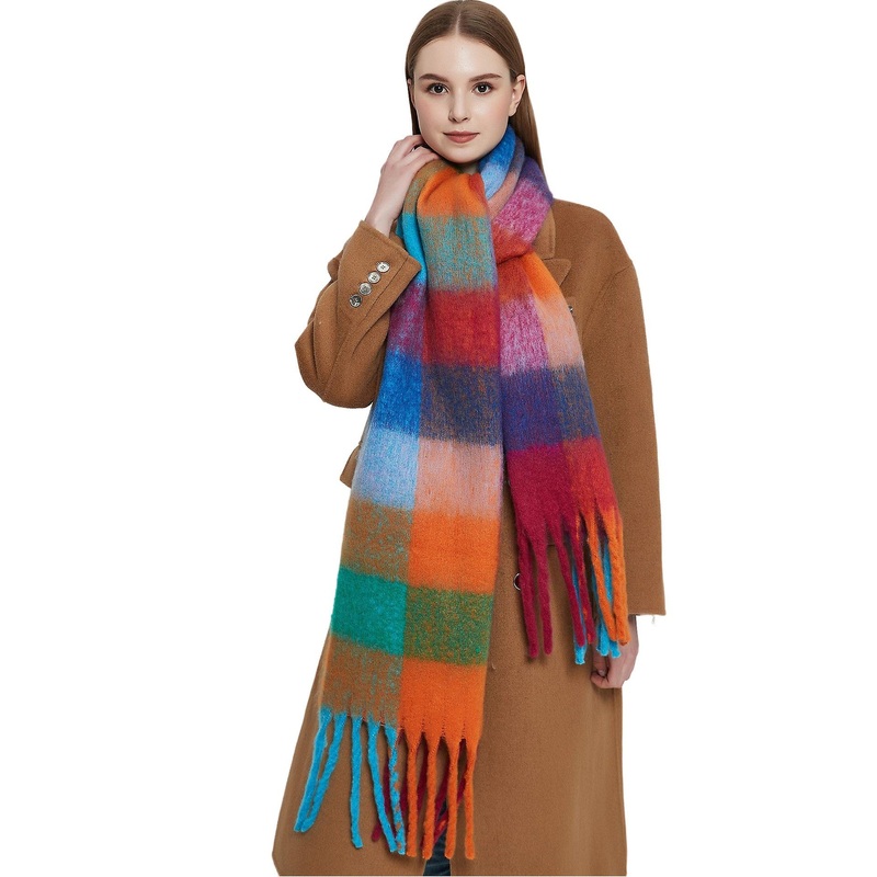 2023 Autumn And Winter New Round Yarn Thickened Shawl Imitated Mohair Thick Beard Qicaigei Scarf | Fruugo SG