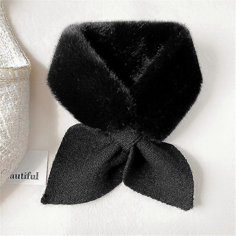 2023 Fashion Fake Rabbit Fur Collar Scarf For Women Keep Warm Thickening Fur Colorful Cross Winter Scarf Autumn Winter Fake Fur | Fruugo SG