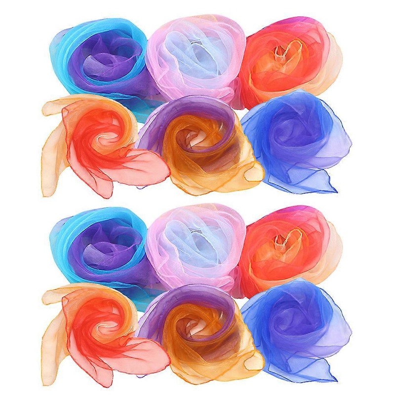 Assorted Color Chiffon Scarves Fashionable Stage Show Accessory 12Pcs | Fruugo SG