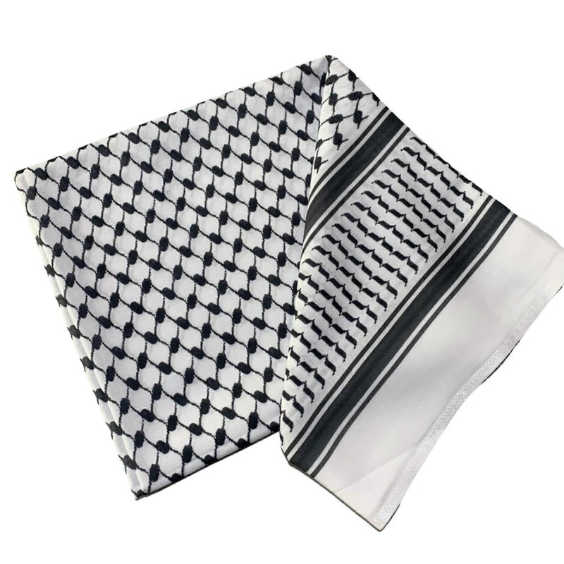 Breathable Arab Scarf Outdoor Enthusiasts Kerchief Multi Purpose Square Turban for Male Tactically Dustproof Props  Black and White | Fruugo SG