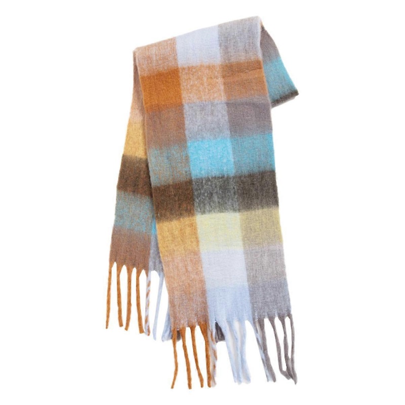 checked scarf, colored checked, tassel, autumn, winter, warm, | Fruugo SG