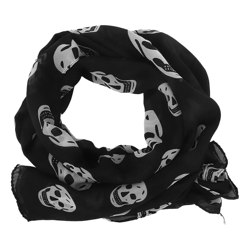 Chiffon Skull Scarf Shawl Wrap 165x7cm Four Seasons Wearable Women 1Pack | Fruugo SG