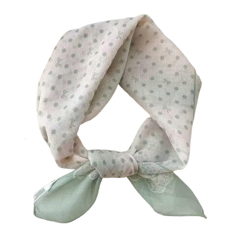 Dot Cotton Linen Scarf French Style Head Wrap Lightweight Breathable for Women Spring Summer Accessories Multicolor | Fruugo SG