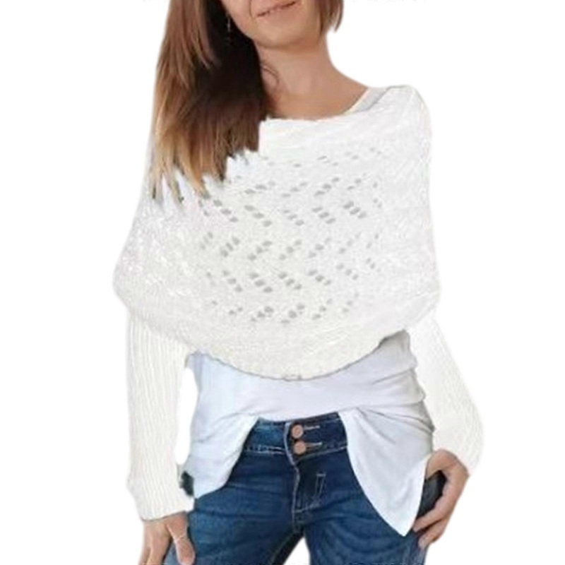 Elegant Crochet Pattern Sleeve Scarf for Indoor Outdoor Hollowed Knitted Shawl Wrap Vacation Shoulder Wrap for Women  White | Fruugo SG
