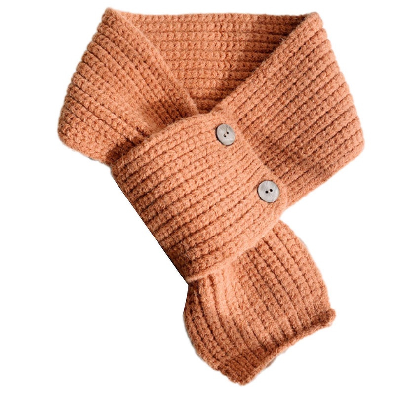 Elegant Knitted Scarf with Functional Buttons for Daily Wear Fashion Crossed Neck Warmer Wrap Scarf for Women Windproof  Tangerine | Fruugo SG