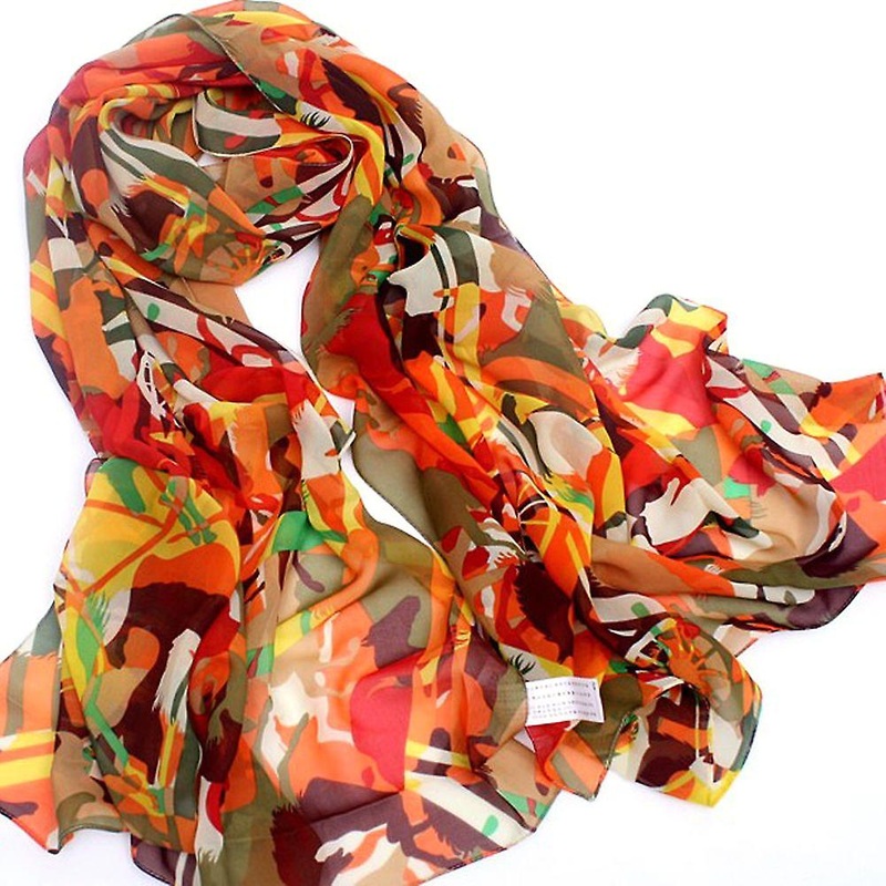 Fashion Women Spring Summer Long Color Printing Silk Scarf Shawl Wrap Beach Stole Hijab Foulard Elegant Sweet Scarf Accessories | Fruugo SG
