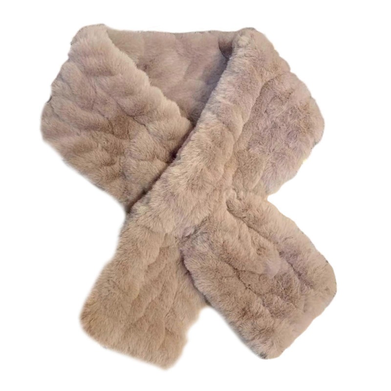 Furry Plush Scarf for Women Teens Winter Thicken Warm Neck Wrap All Matching Shawl Cold Weather Casual Crossed Scarf | Fruugo SG