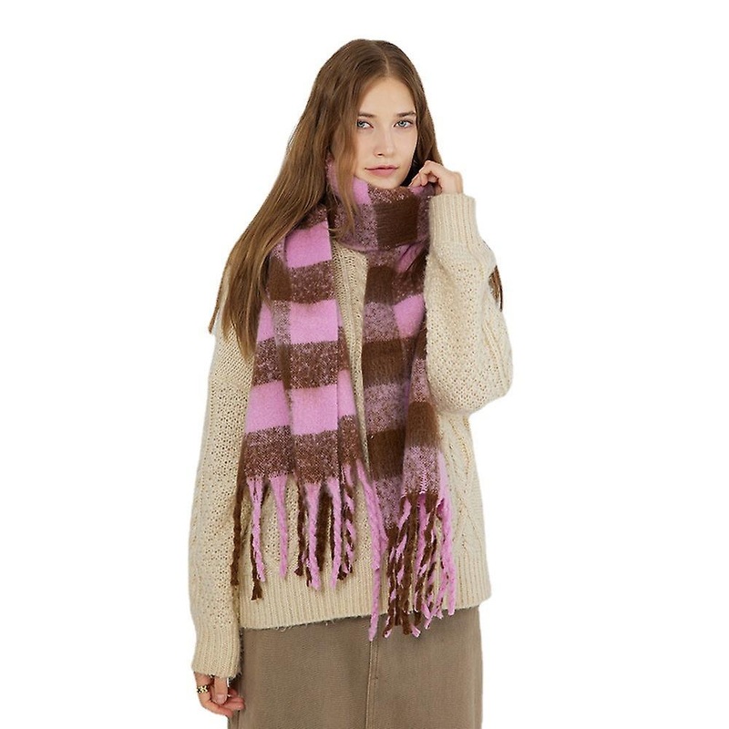 Korean Autumn And Winter Chessboard Plaid Soft Glutinous Mohair Scarf Z Family Same Style Artificial Cashmere Scarf Shawl Female Winter | Fruugo SG