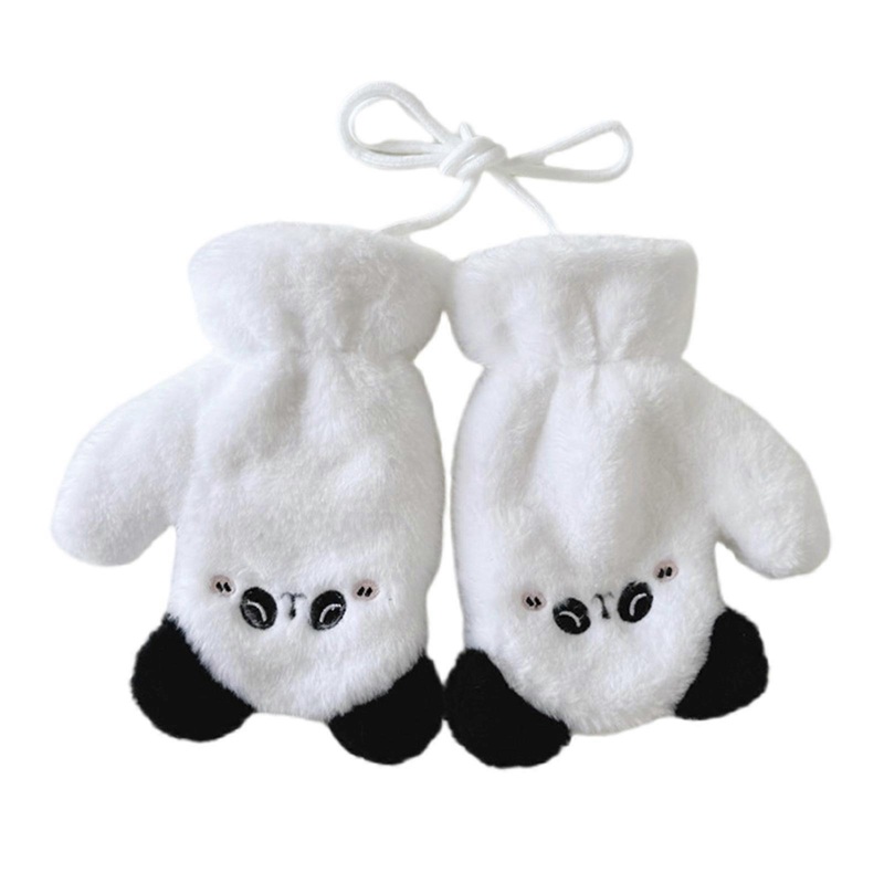 Korean Children’s Gloves/Scarf 2024 Winter Cartoon Bear Neck Scarf / Integrated Full Finger Mitts for Boys Girls  White gloves | Fruugo SG