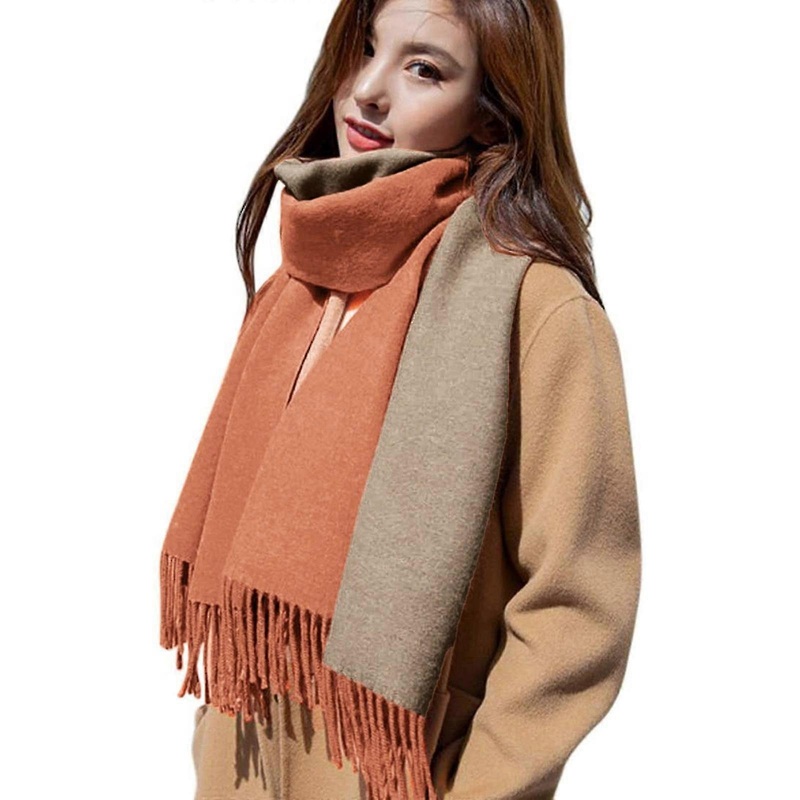 ladies warm long shawl colorful scarf casual scarf double sided lattice large | Fruugo SG