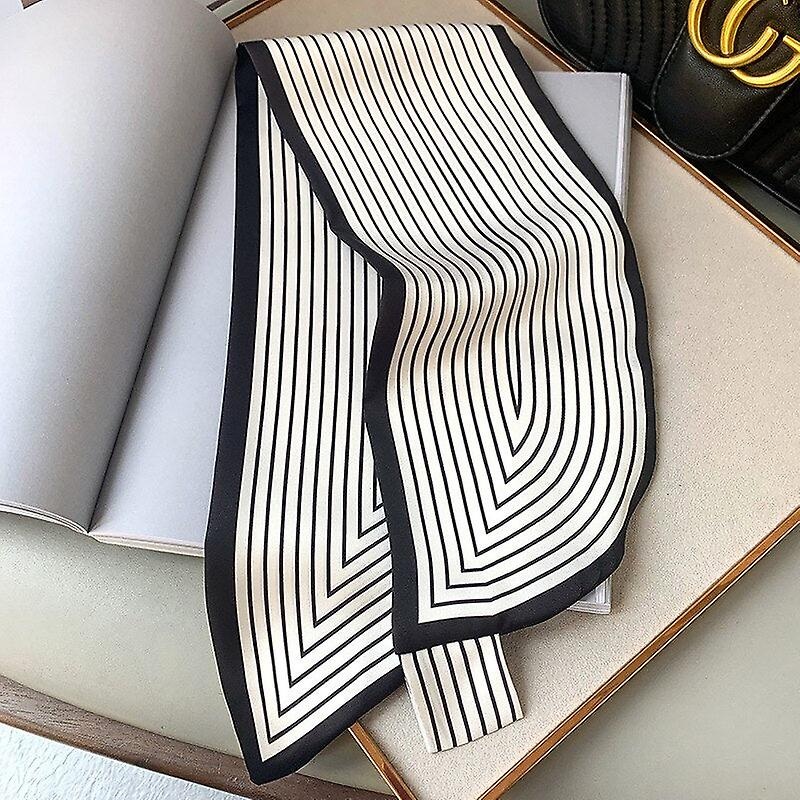 Small Silk Scarf Women Shawls Wraps Luxury Brand Office Hair Neck Hijabs Foulard Hijab Striped Print Scarves Ladies | Fruugo SG