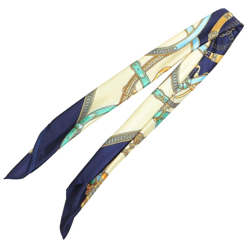 Women Hair Scarf Imitated Silk Square Headscarf Dark Blue 90x90x1 Cm Accessory 1Pack | Fruugo SG