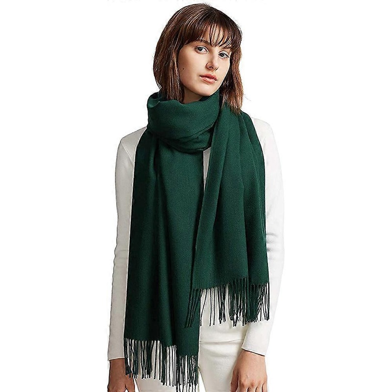 Women’s warm autumn scarf in plain cotton with tassels/fringes | Fruugo SG