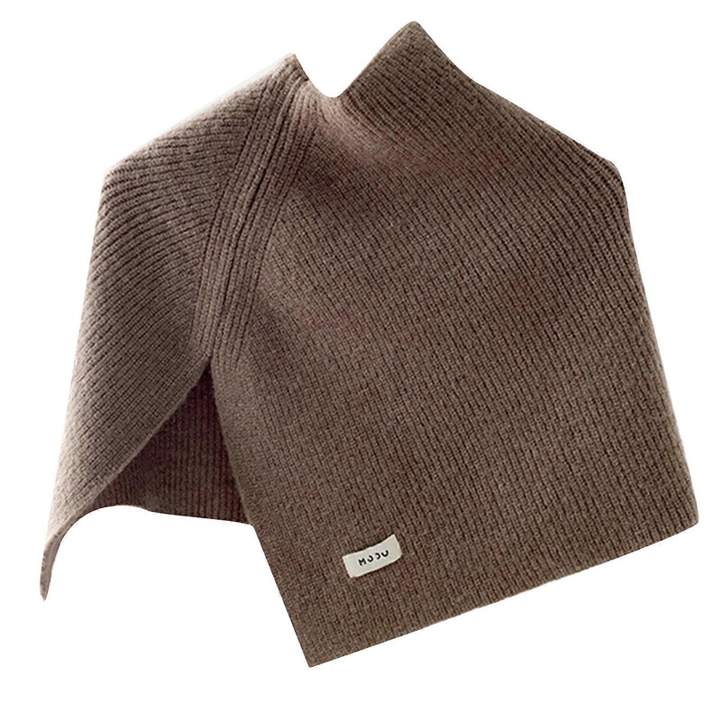 Woolen Shoulder Wrap with Convenient Split for Winter Warmth Turtleneck Knitted Scarf Shawl Solid Color Capelet Ponchos  Oatmeal color | Fruugo SG