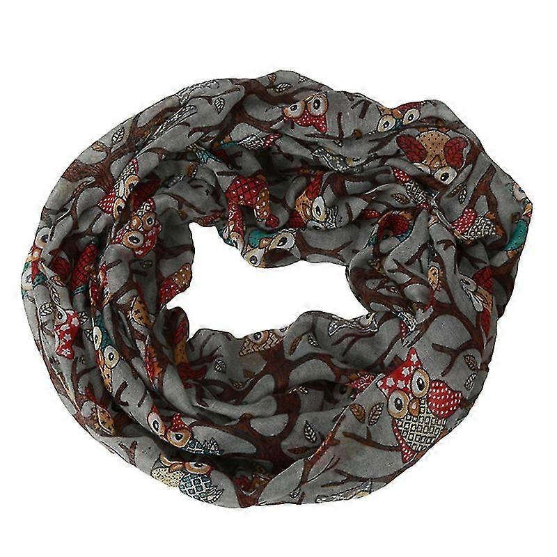50x180cm women ladies owl pattern scarf elegant scarves warm wrap shawl (grey) | Fruugo SG
