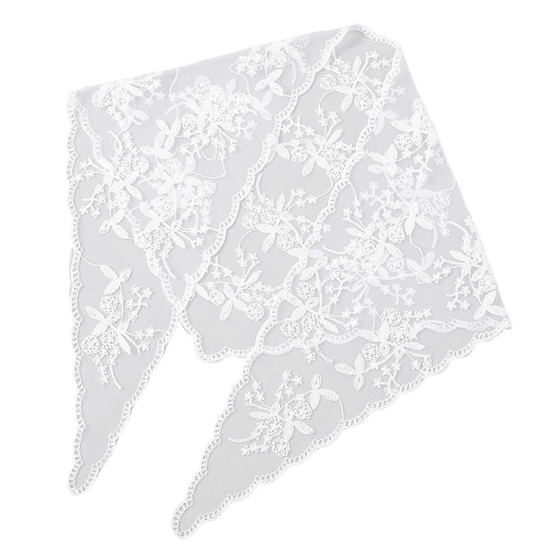 Breathable Polyester Scarf Shawl Floral Embroidery Design Elegant Head Cover Summer Sun Protection Accessory  White | Fruugo SG