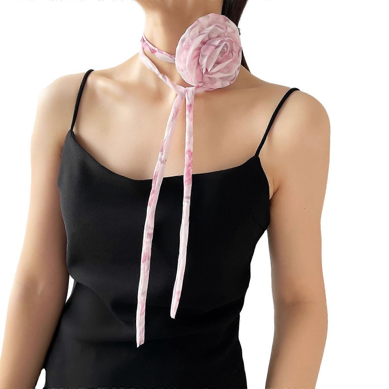Elegant Neck Scarf for All Age Music Festival Neckerchief Fashion Flower Choker Necktie Women Dinner Party Long Scarf | Fruugo SG