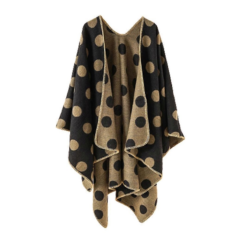 Elegant Vintage Blanket Shawls Wraps Winter Open Front Poncho Cape Polka Dot Scarves for Girlfriend Wife Lover Sister  Dark Brown | Fruugo SG