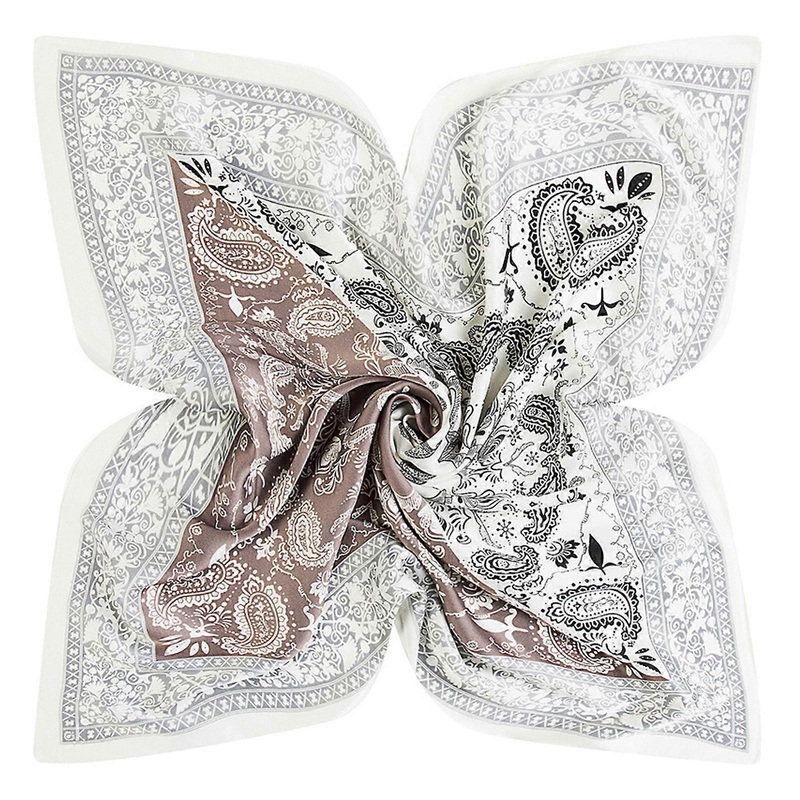 Elegant Women’s Polyester Scarf 60x60cm Fashionable Color Block Headscarf Neckerchief for Everyday Wear and Travel  coffee spelled white | Fruugo SG
