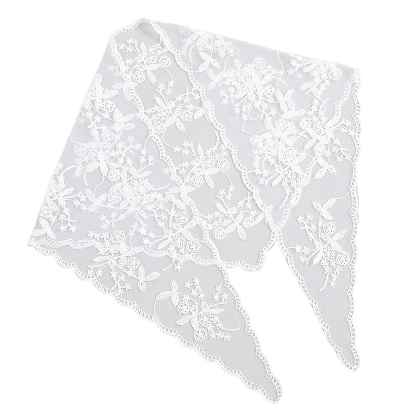 Floral Embroidered Bandana Wrap Multipurpose Head Cover Scarf Lightweight Polyester Summer Accessory  White | Fruugo SG