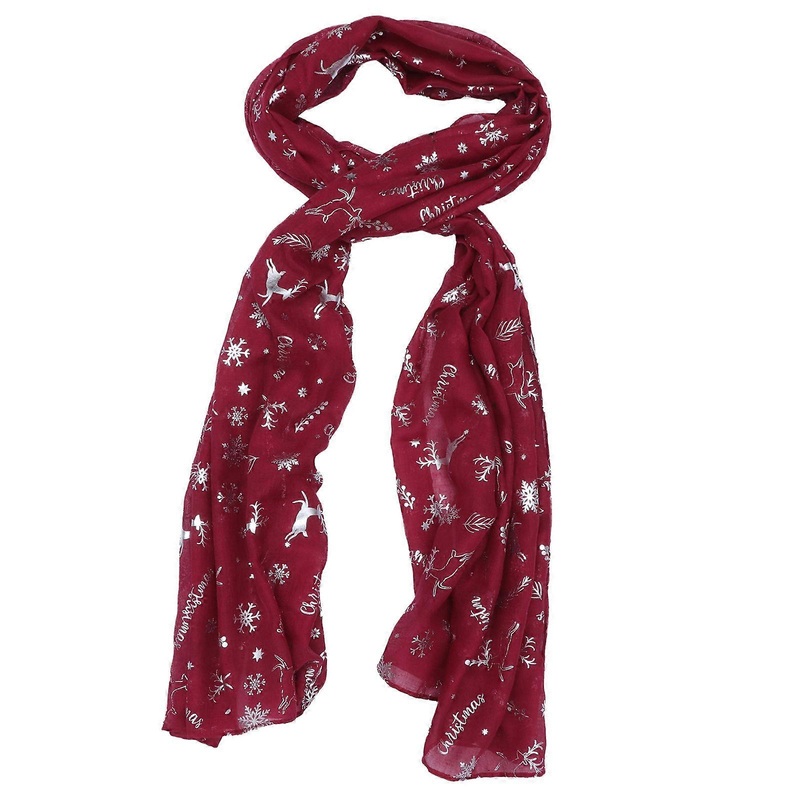 Neck Wrapping Scarf Xmas Theme Dark Red 180x70cm Decoration For Women Elegant Design 1Pack | Fruugo SG