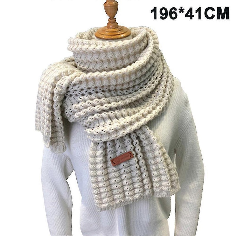scarf autumn and winter knitted scarf warm solid color scarf 196x41cm | Fruugo SG