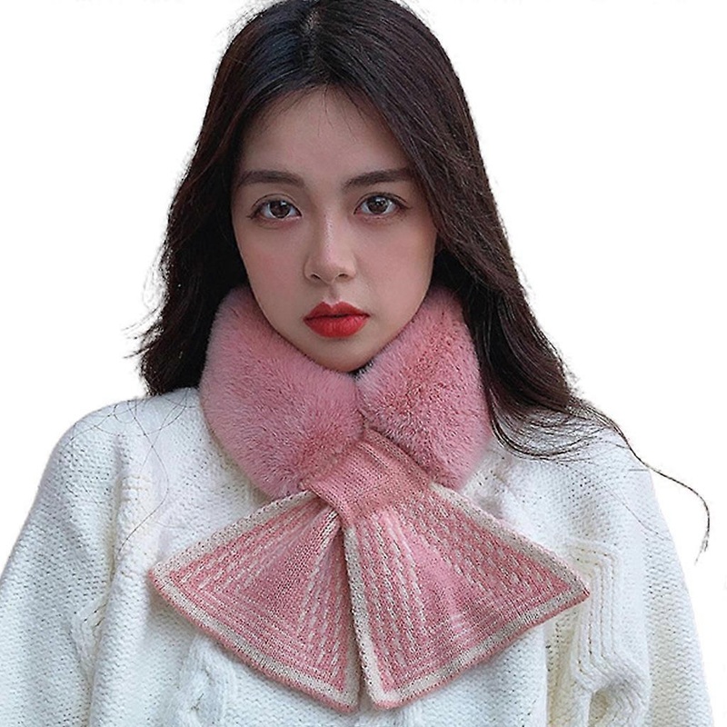 Scarf Ladie Elegant Luxury Faux Rabbit Fur Scarf for Women Faux Fur Collar Thick Neck Warmer Coat Faux Fur Collar Scarf  Pink | Fruugo SG