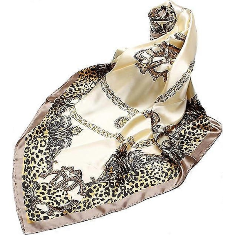 Silk Like Scarf Leopard Print Theme Large Square Fashion Wraps Sexy Pattern Neckerchief for Women 35 X 35 Inches | Fruugo SG