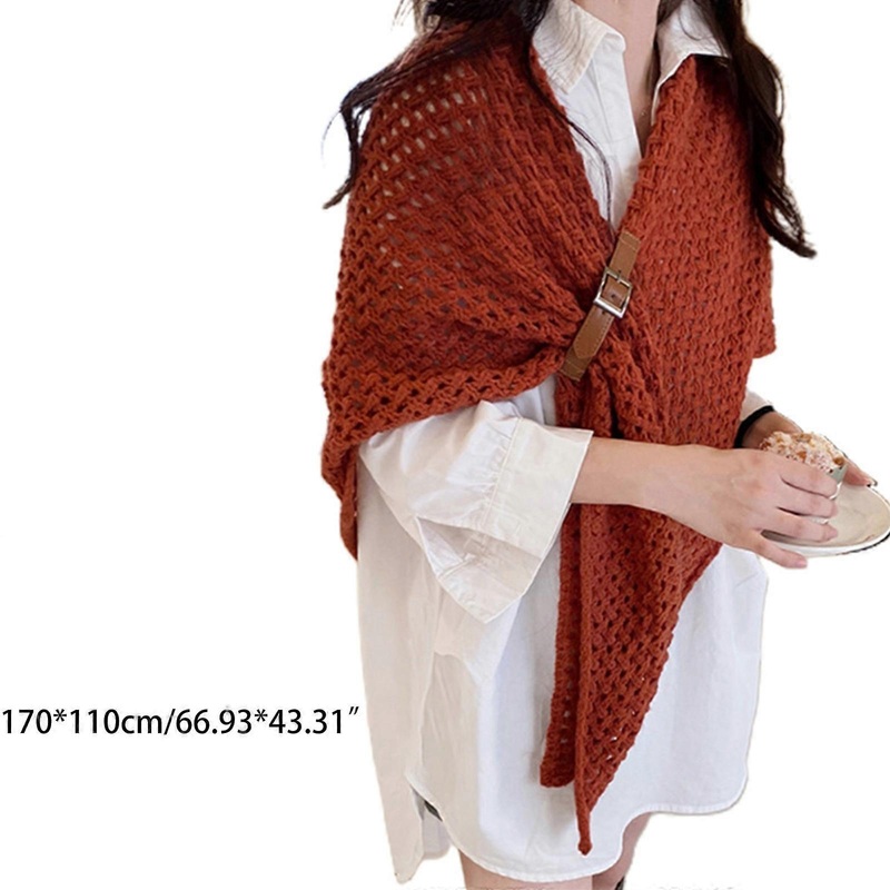 Unique Leather Buckle Scarf Shawl Wraps For Women Triangular Shawl Wraps Winter Women Scarf Thin Shawls Women Knit Warm  Black | Fruugo SG