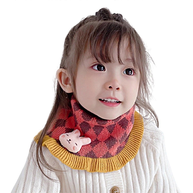 Winter Unisex Lattice Pattern Cute Knitted Scarf Girl Children Soft Thicken Warm and Windproof Collar Scarf for Kid  Red | Fruugo SG