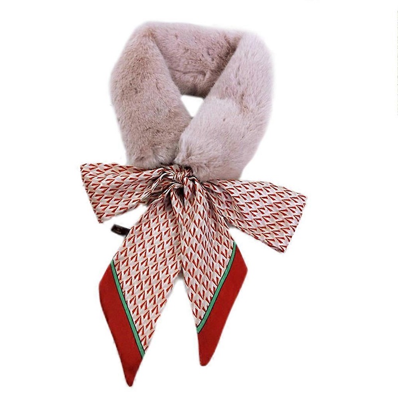Women Girls Thicken Faux Fur Collar Ribbon Scarf Collar Shawl Wrap Soft Plush Neck Warmer Winter | Fruugo SG