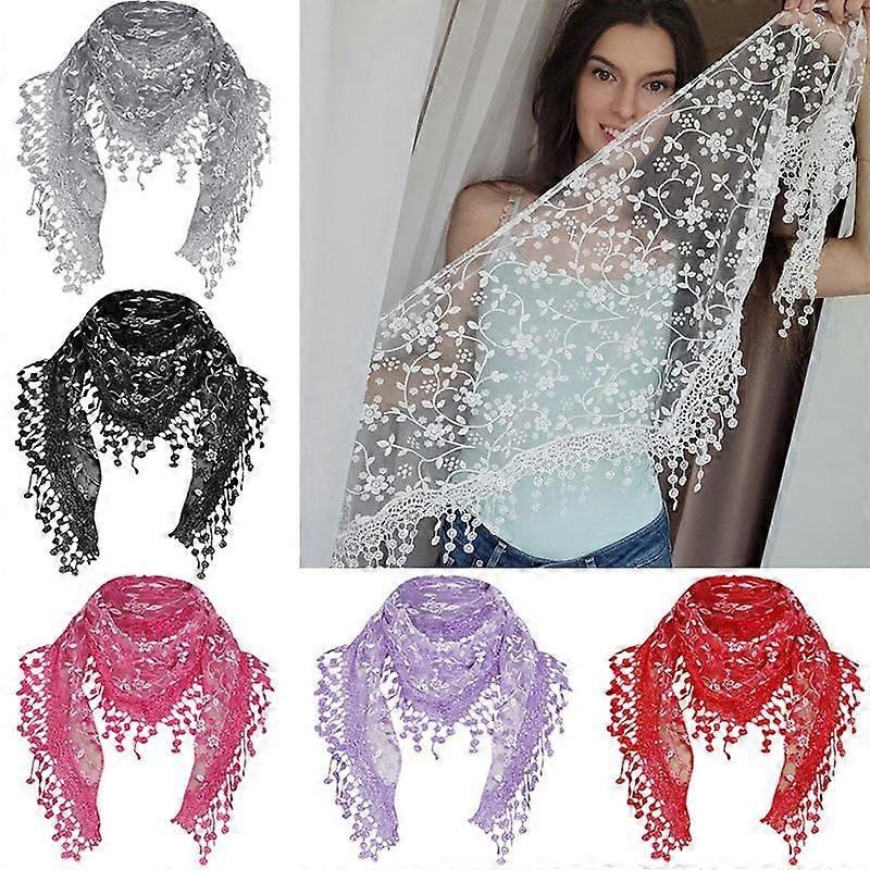 Women s 150x40cm Tassel Floral Lace Scarf Summer Clothing Accessories Fashion Scarves Shawl | Fruugo SG