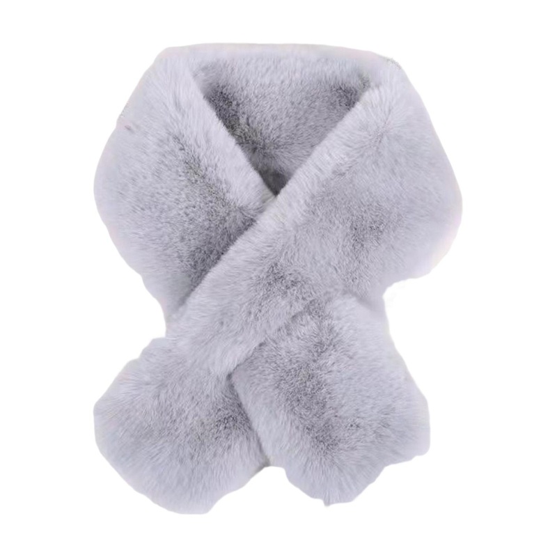 Cross Scarf Faux Rabbit Fur Thickened Soft Cozy Plush Cold Resistant Solid Color Autumn Winter Women | Fruugo SG