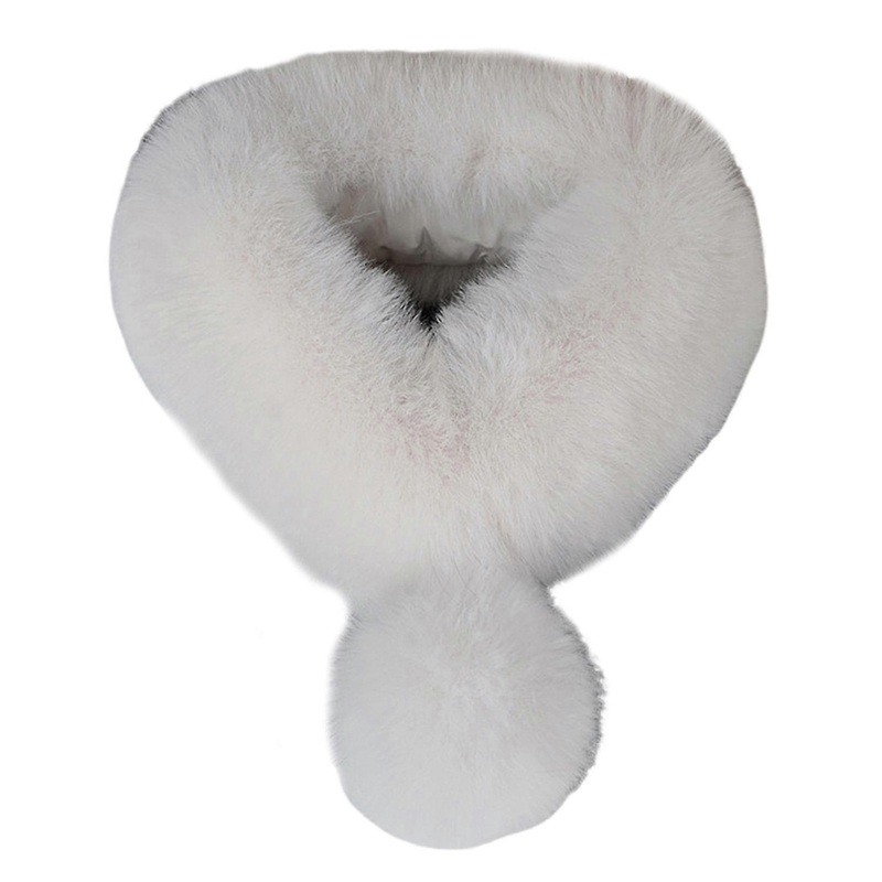 Imitation Fur Winter Scarf with Faux Fur Balls Solid Color Thickened Warm Neck Shawl with Magnetic | Fruugo SG