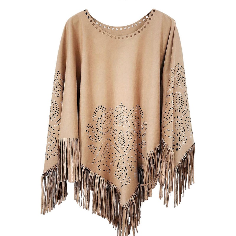 Large Warm Shawl Wrap Tasseled Solid Color Winter Accessory Casual Crop Solid Color Hollow Oversized Shawl for Ladies  khaki | Fruugo SG