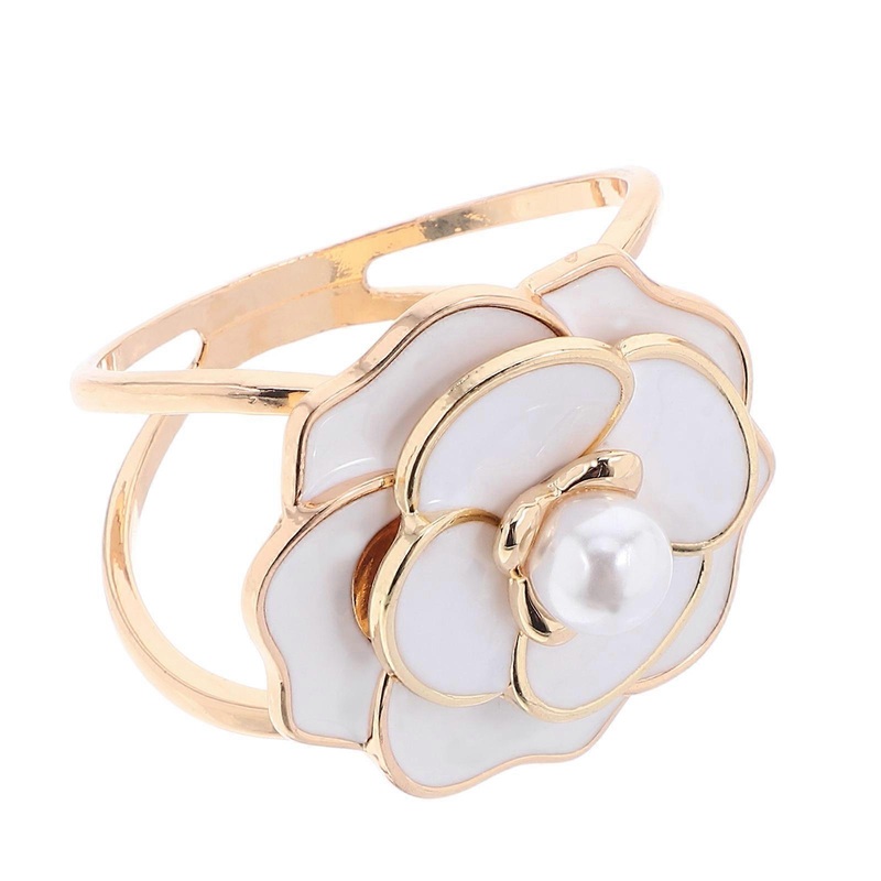 Scarf Clips Ring White Flower Shape Fastener Decorative Accessory For Shawls Coats 1Set | Fruugo SG