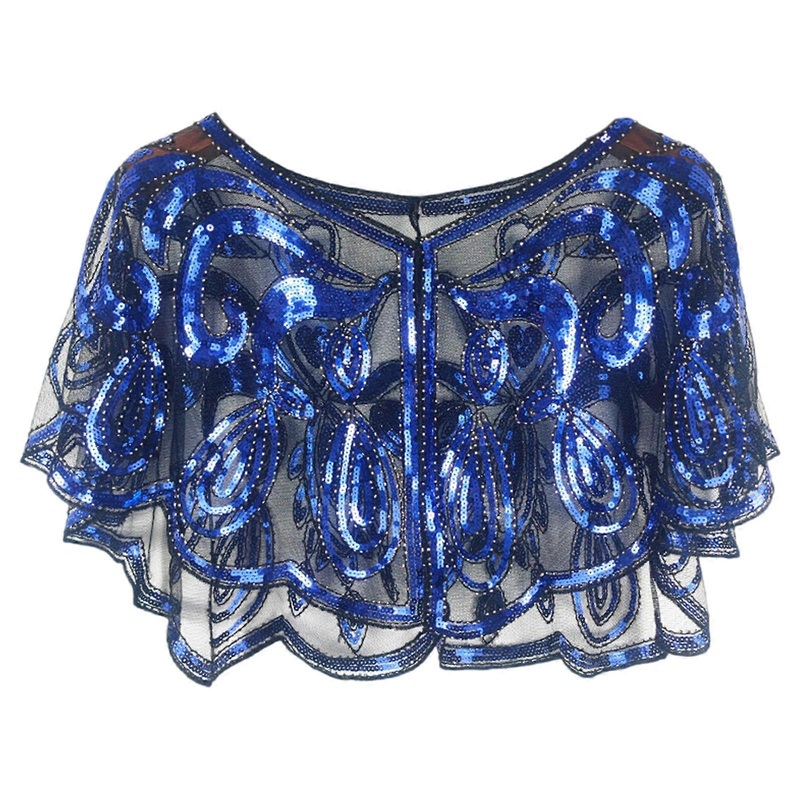 Sequined Wedding Shawl Women Evening Capes Luxurious Bridal Shawl Dance Tippet for Fashionable Ladies  Blue | Fruugo SG