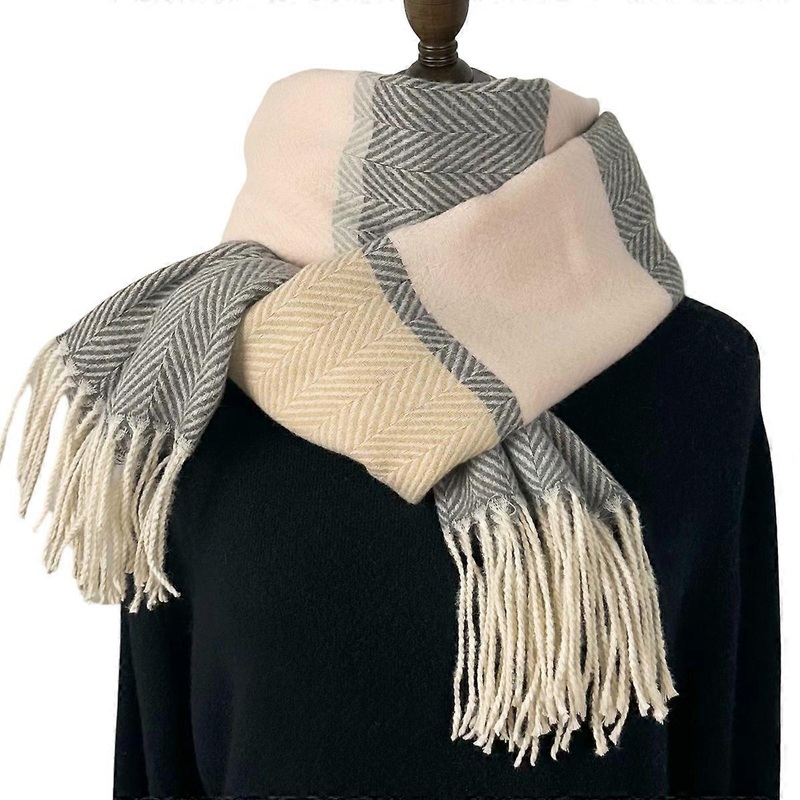soft, comfortable, plaid, scarf, pompoms, women | Fruugo SG