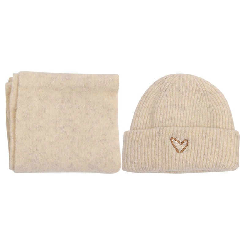 Warm Hat and Scarf Set for Little Girl Winter Weather White Color Round Hat Long Scarf 1Set | Fruugo SG