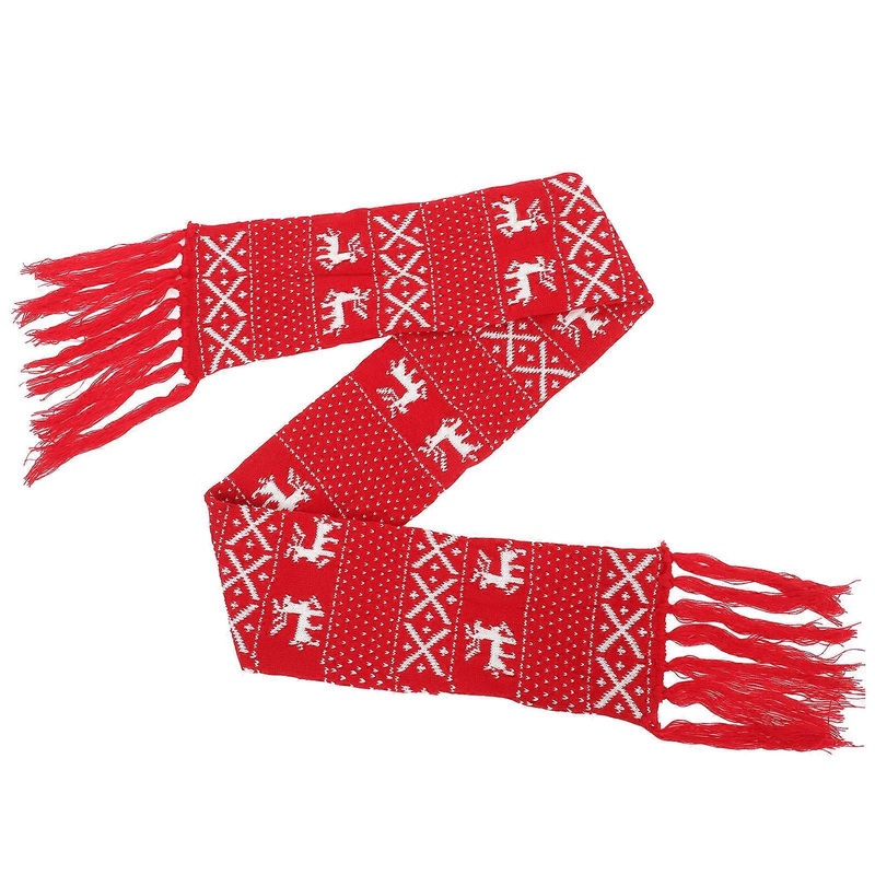 Winter Scarf Snowflake Design Red Rectangular Neckwear 1Pc | Fruugo SG