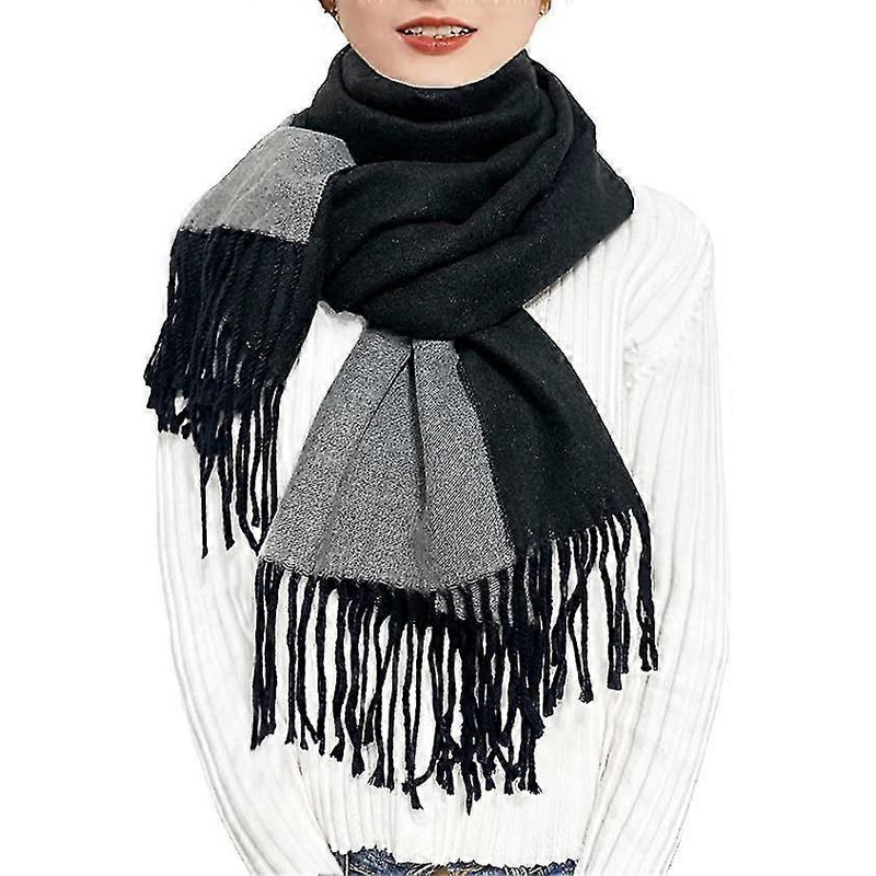 Women’s Cashmere Scarf Winter Reversible Pashmina – Large Thick Warm Nior Grey Scarf with Tassels for Wedding Gift | Fruugo SG