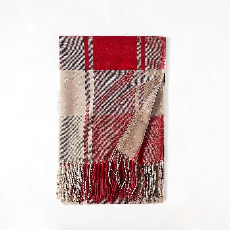 Women Winter Warmer Tartan Scarf Large Checked Shawl Wrap Tassel Cape Scarves | Fruugo SG