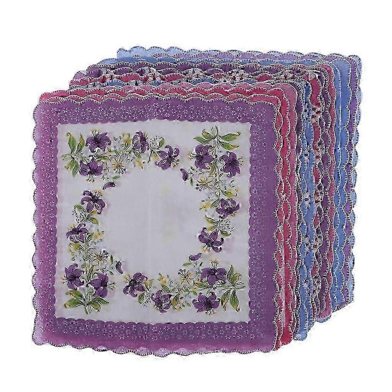 15Pack Handkerchiefs Cotton Colored Floral Lace Hankies Hanky Kerchiefs Bulk | Fruugo SG