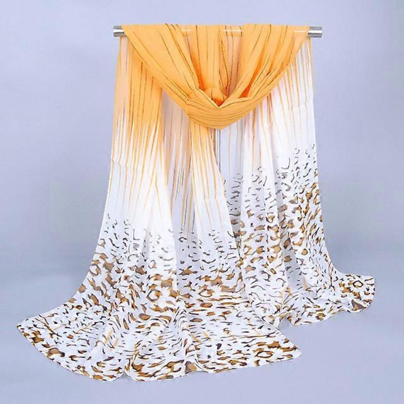 1pc Long Chiffon Leopard print scarves Designer Woman Fashion New Design Peacock Flower print scarves 50 *160cm | Fruugo SG