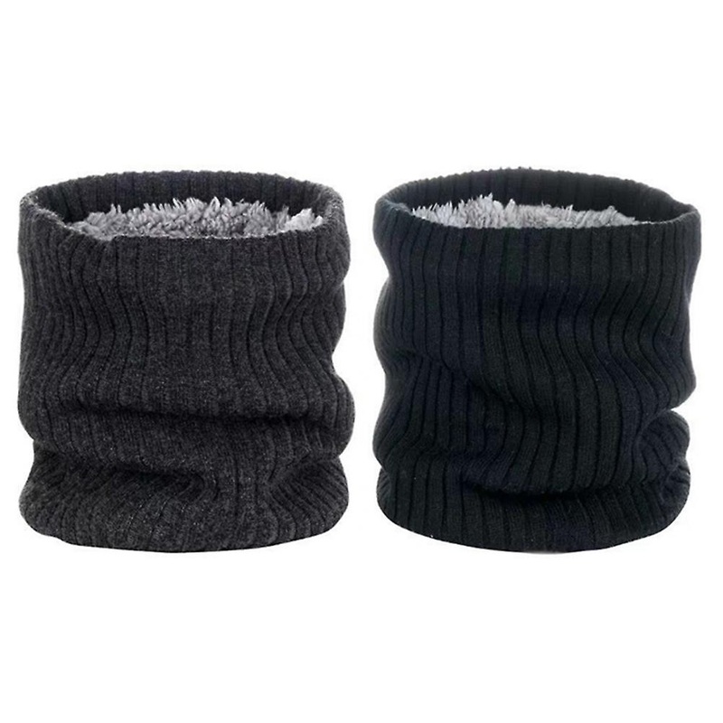 2Pcs Winter Neck Warmer Knitted Neck Gaiter Thick Windproof Thermal Scarf Face Cover for Men Women | Fruugo SG