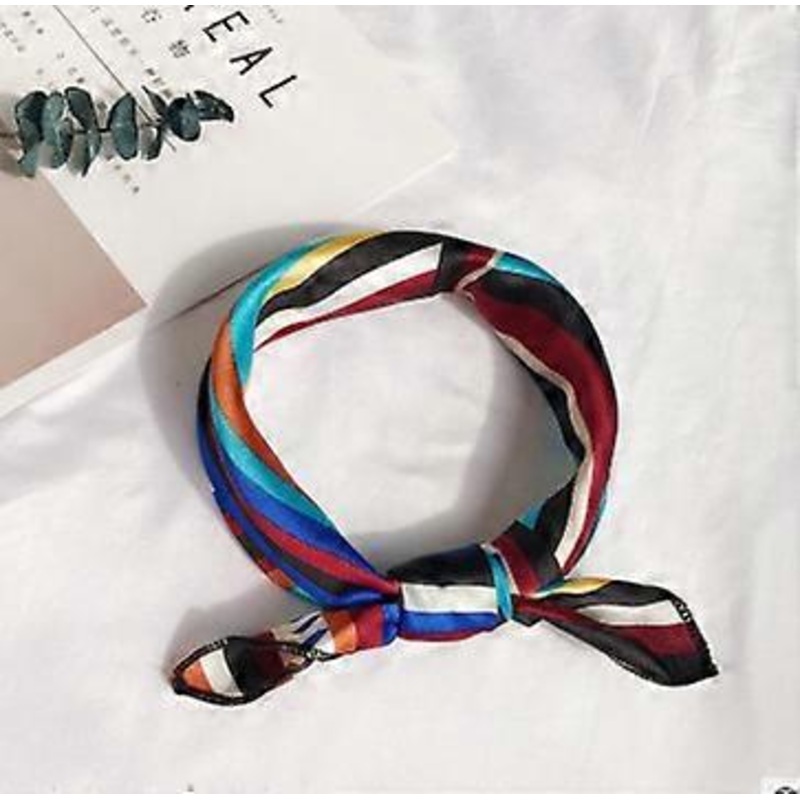 47cm square stylish multi-colors printed silk scarves scarf necktie kerchief hairband headscarves hair jewelry for women | Fruugo SG