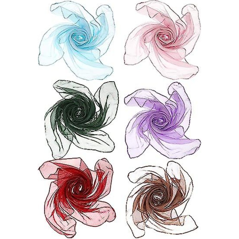 6 Pieces Chiffon Scarf 1950s Square Scarf Neck Head Scarfs 70 * 70cm Vintage Soft Scarf Polyester Scarves For Women Girls Ladies | Fruugo SG
