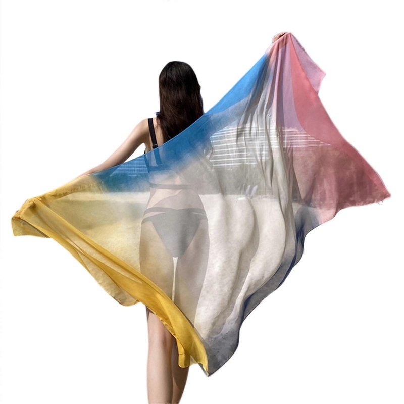 Classical Women Summer Scarf Gradients Color Skin-friendly Wrap Large Shawl | Fruugo SG