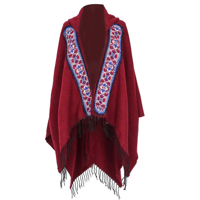 Colorful Tassels Decorated Shawl Soft Comfortable Shawl Outerwear Fashionable Shawl for Warmth and Styles  Burgundy | Fruugo SG