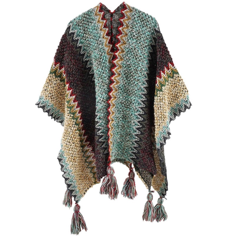 Elegant Open Front Warm Poncho Shawl Knit Wrap for Women Soft Warm Stylish Oversized Scarf Wrap Tassels  Color 4 | Fruugo SG